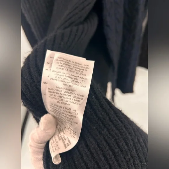 Stella McCartney asymmetric wrap knit sweater tunic blue sparkle black 44 US 8 - Picture 9 of 10